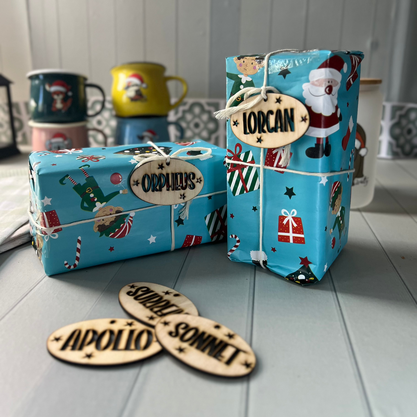Reusable Wooden Custom Gift / Name tag labels - Christmas and more!