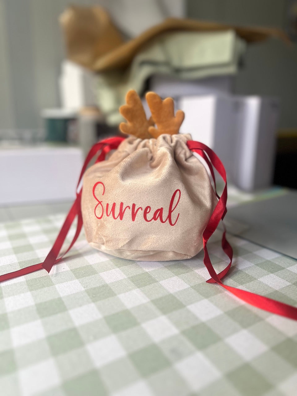 Velvet Reindeer Bags
