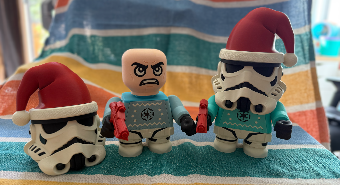 3D Printed Chunk Vader and Trooper! Christmas Geekery at its finest. IN STOCK