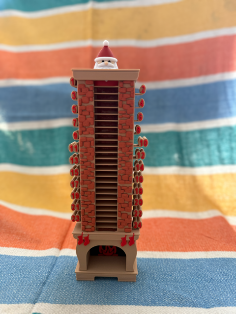 Order to be Printed  - Cannot Guarantee delivery by the 1st of December!  Advent Calendar, Santa falling down the chimney! 3d Printed